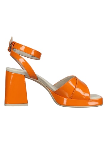 Paul Green Leder-Sandaletten in Orange