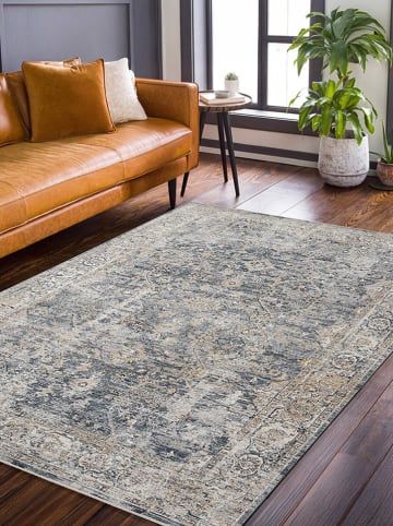 ABC Italia Laagpolig tapijt "Caravan" blauw/grijs