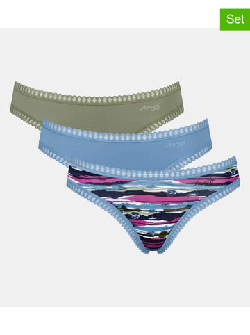 Sloggi 3er-Set: Slips "Crush High" in Grün/ Hellblau