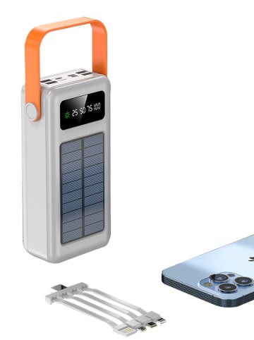 SmartCase Solar-Powerbank in Weiß - 50 000 mAh