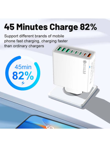 SmartCase Wtyczka sieciowa w kolorze białym z 8 portami