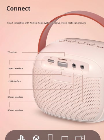 SmartCase 3tlg. Bluetooth-Karaoke-Set in Rosa
