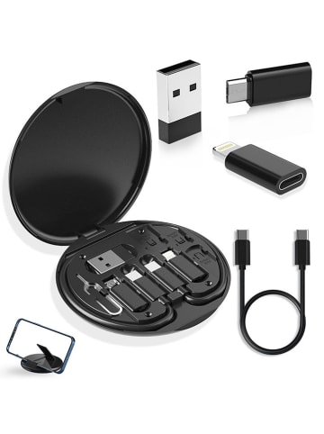 SWEET ACCESS Adapter USB 6w1 w kolorze czarnym ze schowkiem na kartę SIM