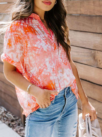 LA Angels Bluse in Orange/ Rot/ Weiß