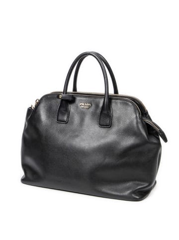 PRADA Skórzana torebka w kolorze czarnym - 39 x 30 x 17 cm