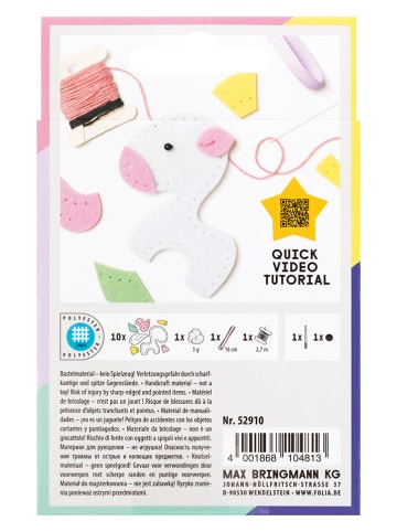 folia PAPER Filz-Bastelset "Einhorm" - ab 8 Jahren