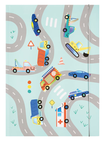 folia PAPER Teczka "Vehicles" w kolorze błękitnym - DIN A3