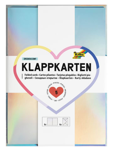 folia PAPER Klappkarten in Bunt - (B)10,5 x (H)15 cm