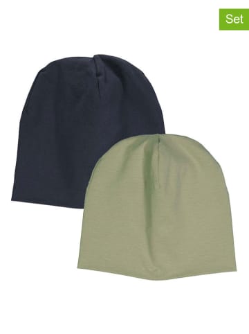 müsli 2er-Set: Beanies in Khaki/ Dunkelblau