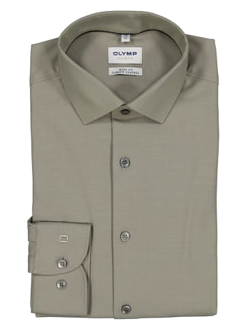 OLYMP Blouse "24/7 - Level 5" - body fit - groengrijs