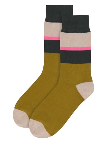 Remember Socken "Modell 66" in Khaki/ Creme/ Dunkelblau