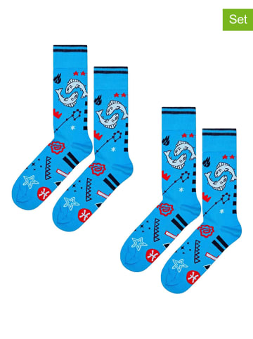 Happy Socks Skarpety (2 pary) w kolorze niebieskim