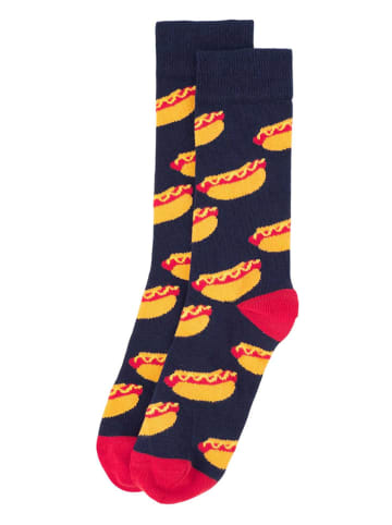 Happy Socks Skarpety (3 pary) w kolorze czarno-pomarańczowo-granatowym