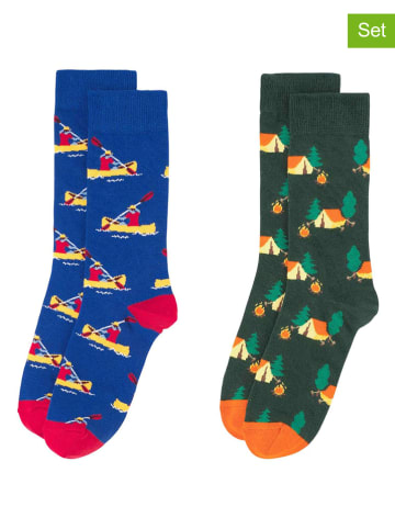 Happy Socks 2er-Set: Socken in Grün/ Blau