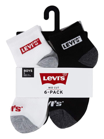 Levi's Kids 6er-Set: Socken in Weiß/ Schwarz/ Grau