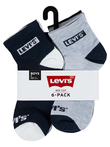 Levi's Kids 6er-Set: Socken in Weiß/ Grau/ Dunkelblau