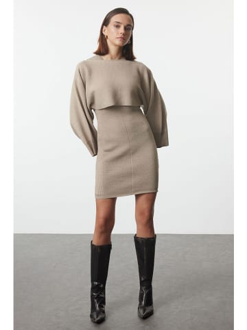 trendyol Gebreide jurk beige