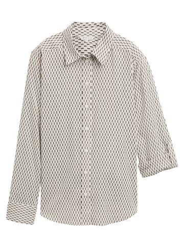 Tom Tailor Bluse in Beige/ Weiß/ Anthrazit