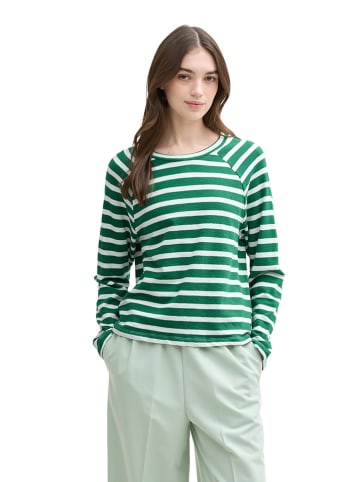 TOM TAILOR Denim Longsleeve groen/wit