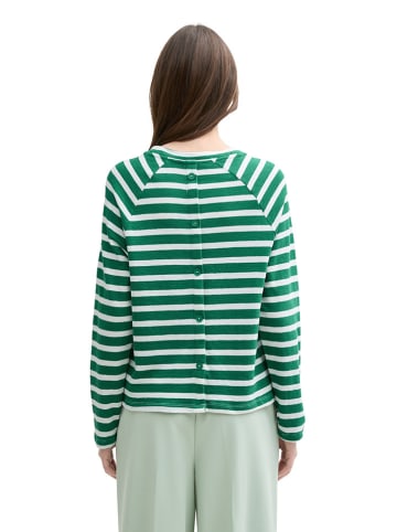 TOM TAILOR Denim Longsleeve groen/wit
