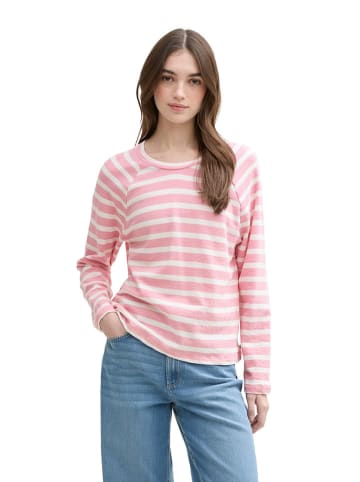 TOM TAILOR Denim Koszulka w kolorze jasnoróżowo-białym
