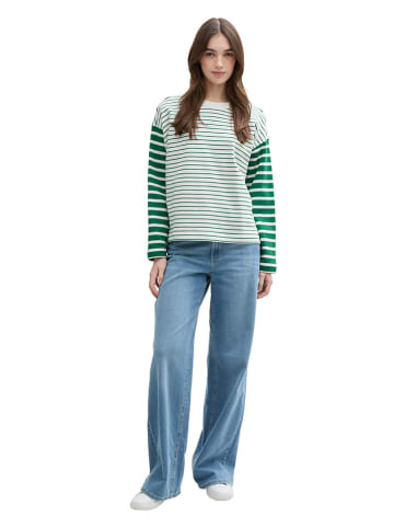 TOM TAILOR Denim Bluza w kolorze zielono-białym