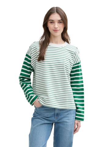 TOM TAILOR Denim Sweatshirt groen/wit