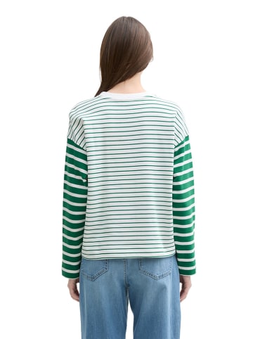 TOM TAILOR Denim Sweatshirt groen/wit