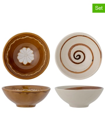 Bloomingville 2er-Set: Schalen "Heikki" in Braun/ Weiß - Ø 12 cm