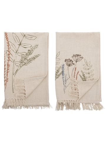 Bloomingville 2er-Set: Geschirrtücher "Bea" in Creme - (L)70 x (B)45 cm