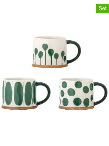 Bloomingville 3er-Set: Tassen "Linora" in Grün - (H)8,5 x  Ø 11 cm