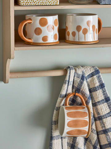 Bloomingville 3er-Set: Tassen "Linora" in Hellbraun - (H)8,5 x  Ø 11 cm