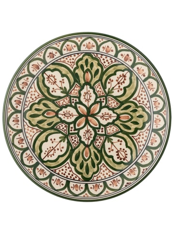 Bloomingville Speiseteller "Karlie" in Grün/ Braun - Ø 27,5 cm