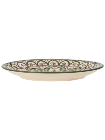 Bloomingville Speiseteller "Karlie" in Grün/ Braun - Ø 27,5 cm