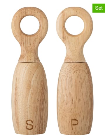 Bloomingville 2tlg. Set: Salz- & Pfeffermühle "Martim" in Beige - (H)21 x  Ø 6,5 cm