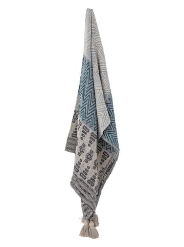 Bloomingville Plaid "Milas" blauw - (L)160 x (B)130 cm