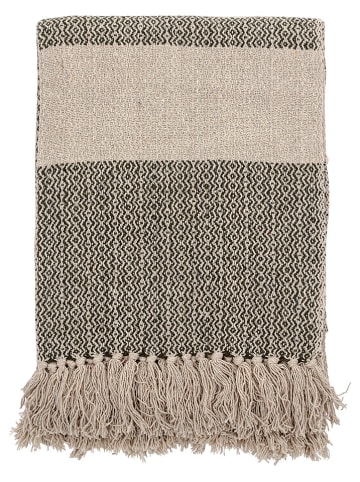 Bloomingville Plaid "Fidan" groen/beige - (L)160 x (B)130 cm