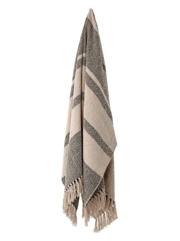 Bloomingville Plaid "Fidan" groen/beige - (L)160 x (B)130 cm