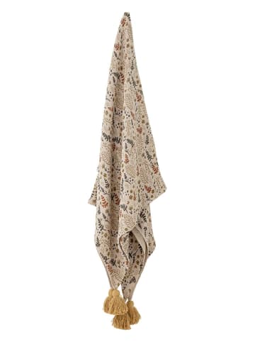 Bloomingville Plaid in Beige/ Gelb - (L)160 x (B)130 cm