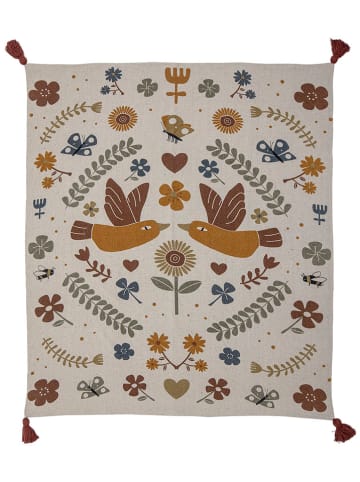 Bloomingville Pled "Bryn" w kolorze kremowo-brązowym - 160 x 130 cm