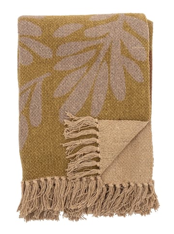 Bloomingville Plaid "Lark" in Beige/ Gelb - (L)160 x (B)130 cm