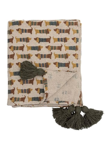 Bloomingville Plaid "Charlie" in Beige/ Braun - (L)160 x (B)130 cm