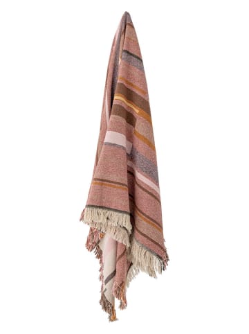Bloomingville Plaid "Toscana" crème/lichtroze - (L)160 x (B)130 cm