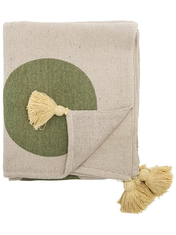 Bloomingville Pled "Clennie" w kolorze kremowo-zielonym - 160 x 130 cm