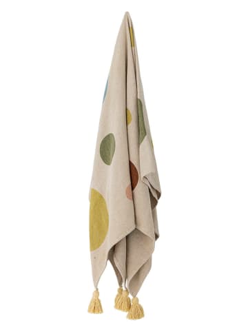 Bloomingville Pled "Clennie" w kolorze kremowo-zielonym - 160 x 130 cm
