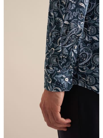 Seidensticker Blouse - regular fit - donkerblauw/wit
