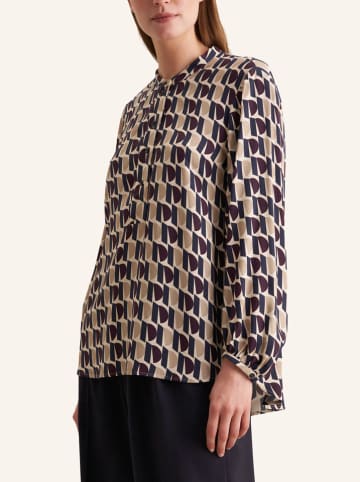 Seidensticker Bluse in Dunkelblaul/ Beige/ Lila