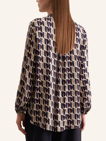 Seidensticker Bluse in Dunkelblaul/ Beige/ Lila