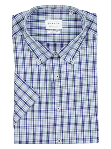 Eterna Blouse - modern fit - blauw/lichtblauw/groen