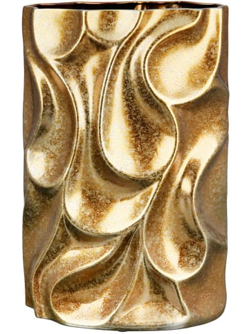 GILDE Vase "Relief" in Gold - (B)24 x (H)37 x (T)14 cm